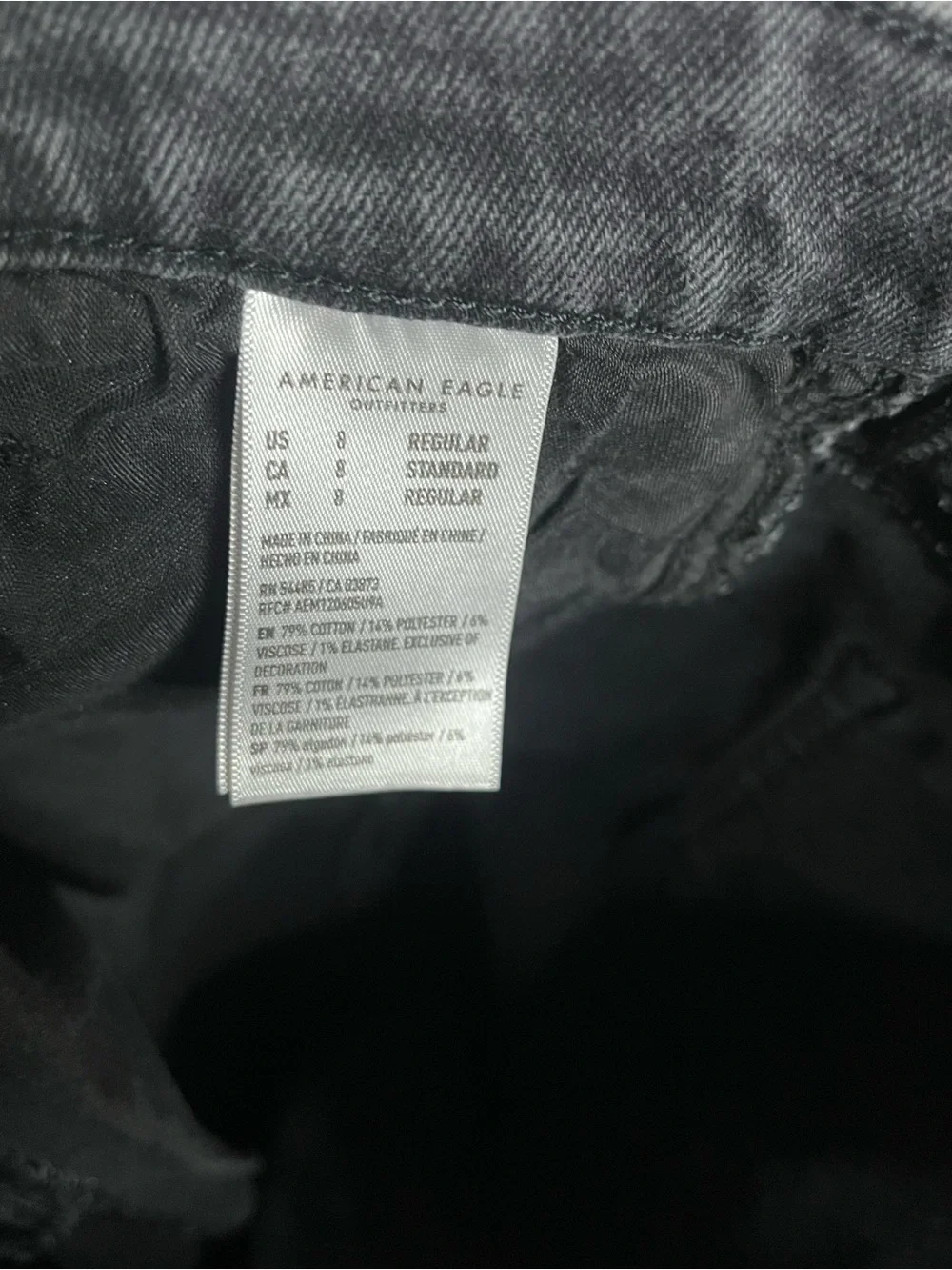 American Eagle Outfitters High-Rise Charcoal Stretch Jeans